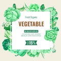 Vegetable frame background template for menu design Royalty Free Stock Photo