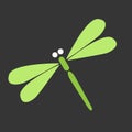 Green dragonfly illustration vector graphic logo icon