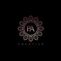 Letter PA Elegant initial logo Lotus vector