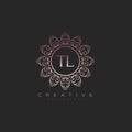 Letter TL Elegant initial logo Lotus vector