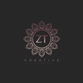 Letter ZT Elegant initial logo Lotus vector