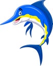 Cute cartoon marlin fish smile Royalty Free Stock Photo
