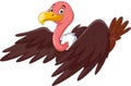 A Cute cartoon vulture flying Royalty Free Stock Photo