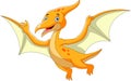 Cute Pterodactyl Cartoon a flying Royalty Free Stock Photo