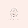 JC Beauty vector initial logo, wedding, fashion, jewerly, boutique, floral and botanical with creative