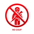 No coup sign isolated on white background