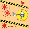 Covid 19. Coronavirus Disease. Preventive Measures. Spray to cleaning and disinfect virus