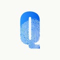 Initial Q finger print logo