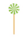 Swirl green and white lollipop