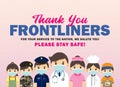 Thank you Frontliners who work during coronavirus covid-19 outbreak Royalty Free Stock Photo