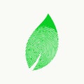 Leaf finger print logo Royalty Free Stock Photo