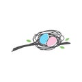 Cute nest and egg logo