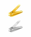 Nail clipper cutter stainless and gold in realistic illustration vector isolatet in white background