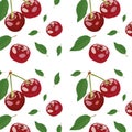 Cherry seamless 3D vector pattern Royalty Free Stock Photo