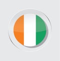 Circle icon vector illustration of the cote d`ivoire country flag Royalty Free Stock Photo