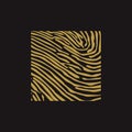 Abstract square wood / finger print logo