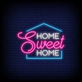 Home Sweet Home Neon Signs Style Text Vector