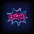 Crash Neon Signs Style Text vector