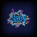 Zap Neon Signs Style Text Vector