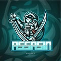 Ninja assassin mascot esport logo design. Royalty Free Stock Photo