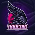 Raven crow mascot esport logo design