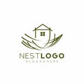 Bird Nest logo design template vector illustration