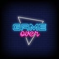 Game Over Neon Signs Style Text Vector Royalty Free Stock Photo