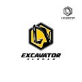 Excavator and backhoe logo vector template Royalty Free Stock Photo