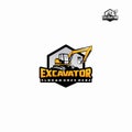 Excavator and backhoe logo vector template Royalty Free Stock Photo