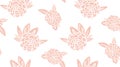 Floral seamless pattern. Pink and white botanical element. Blush flowers ornament for fabric, wallpaper, packaging. Royalty Free Stock Photo