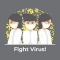 Doctor fight virus virus concept. corona viruses vaccine concept.