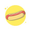 Flat design of delicious hot dog Royalty Free Stock Photo