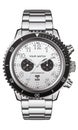 Realistic watch clock chronograph stainless steel on white background vector