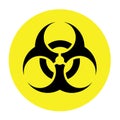 Yellow Danger Coronavirus Biohazard Warning. Biohazard symbol, sign of biological threat alert . Lockdown pandemic stop Coronaviru