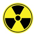 Radioactive contamination symbol. Vector illustration. Black and yellow sign of nuclear danger. Radiation danger symbol or icon is Royalty Free Stock Photo