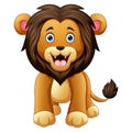 A scary lion on a white background