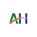 Initial letter ah logo or ha logo vector design template Royalty Free Stock Photo