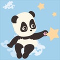 Cute baby panda character vector clipart. Panda collection