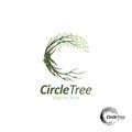 Circle tree logo design vector template