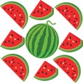 Printseamless pattern with watermelon Royalty Free Stock Photo