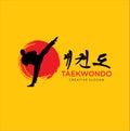 Taekwondo logo fight Design Vector . Karate Logo Mascot Design Template