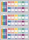 Year 2020 and Year 2021 and Year 2022 calendar vector design template, simple and clean design. Calendar for 2021 and 2022 on Whit Royalty Free Stock Photo