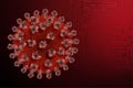 Covid-19 abstract background. Coronavirus banner design with microbes bacteria