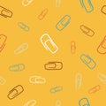 Colorful paper clips seamless pattern. Royalty Free Stock Photo