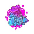 Betta fish mascot logo design