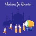 Ramadan Kareem and Eid Mubarak Background Vector IllustrationPrint Royalty Free Stock Photo