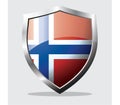 Shield icon vector illustration of Norway country flag Royalty Free Stock Photo