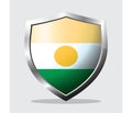 Shield of niger country flag vector illustration