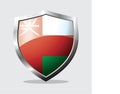 Shield icon vector illustration of oman country flag