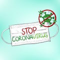 Corona Virus 2020. Covid-19. Wearing protective Medical mask for prevent viruscorona,Covid-19. Vector illustration. Royalty Free Stock Photo